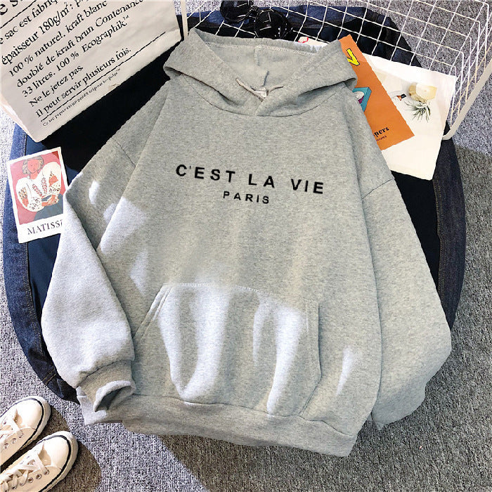 Women Hoodie White Polyester | Paris Print-5