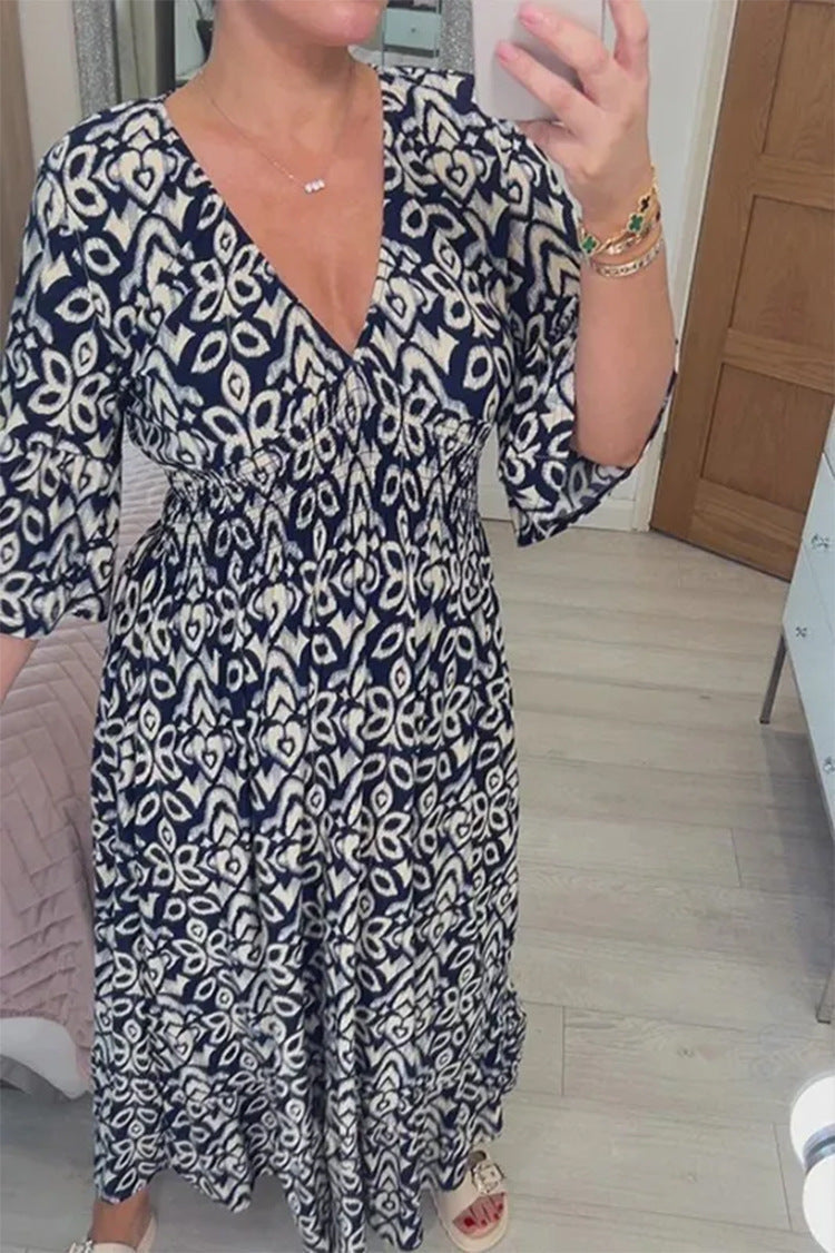 Women Boho Print Maxi Dress | Janella