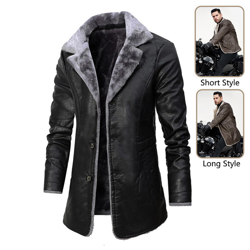 Men Shearling-Lined Leather Coat | Vincent
