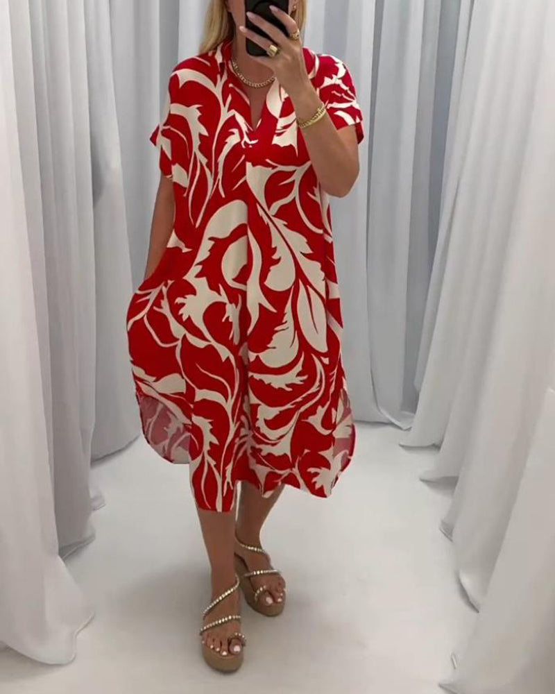 Women Floral Print Loose-Fit Midi Dress | Rumina