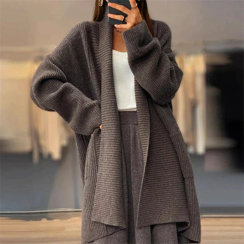 Women Elegant Long Knitted Cardigan | Amaya
