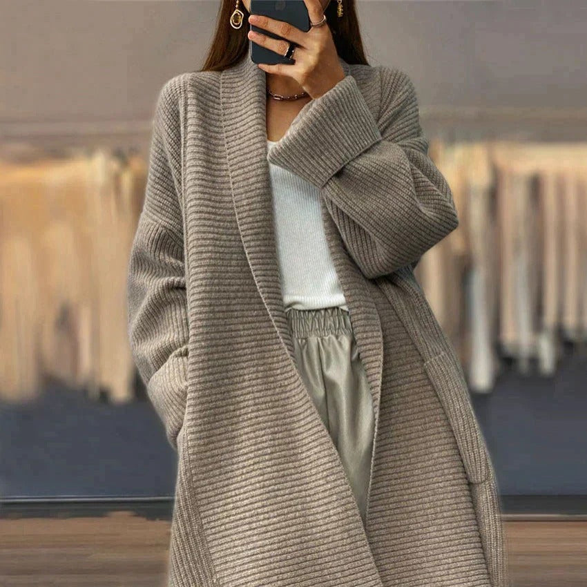 Women Elegant Long Knitted Cardigan | Amaya