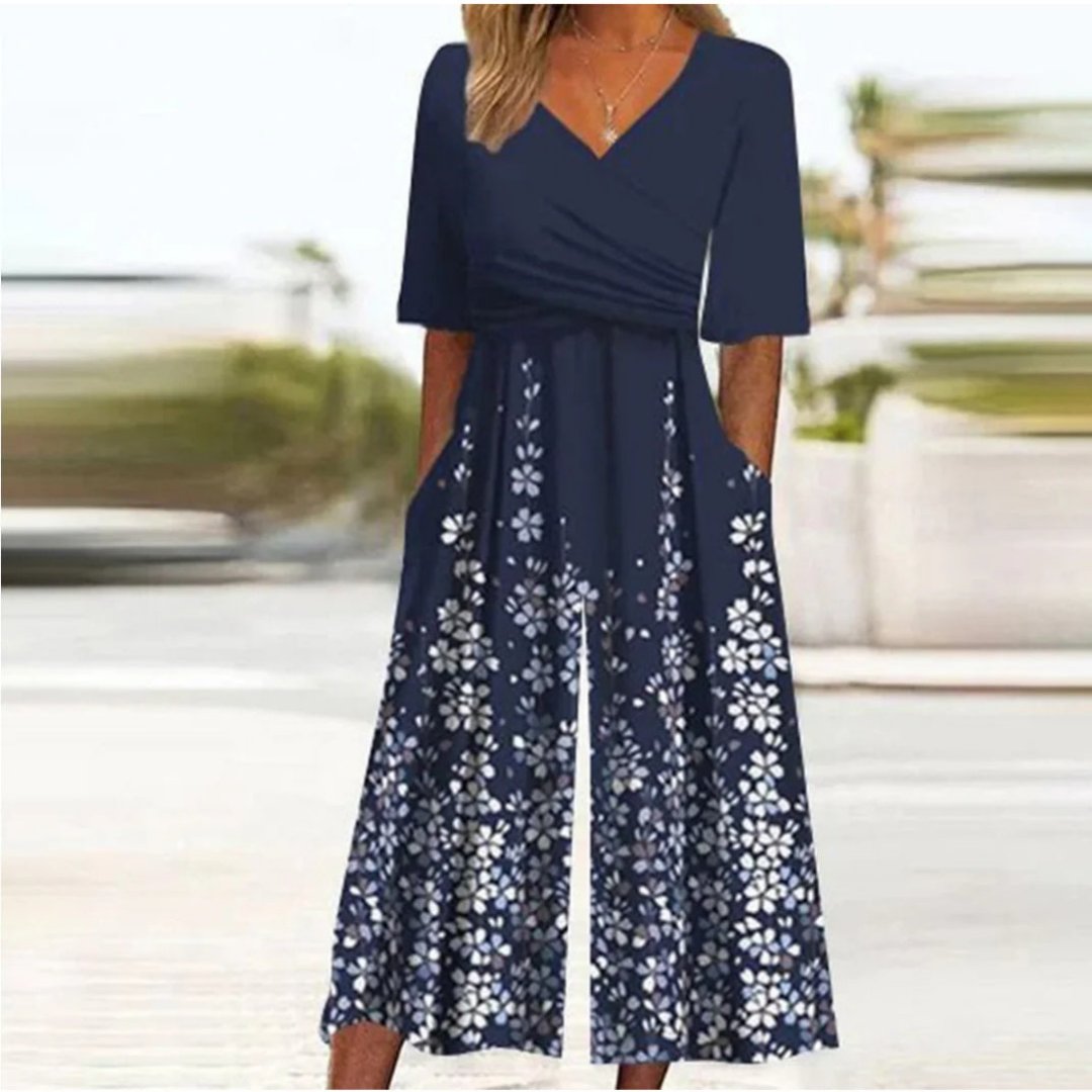 Women Floral Print Wide-Leg Jumpsuit | Frederique