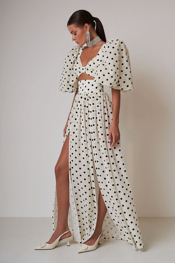 Women Polka Dot Two-Piece Maxi Set | Brooklyn