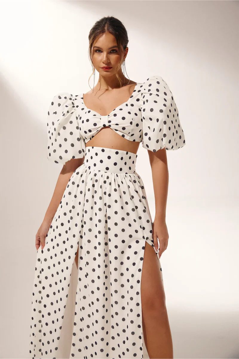 Women Polka Dot Two-Piece Maxi Set | Brooklyn