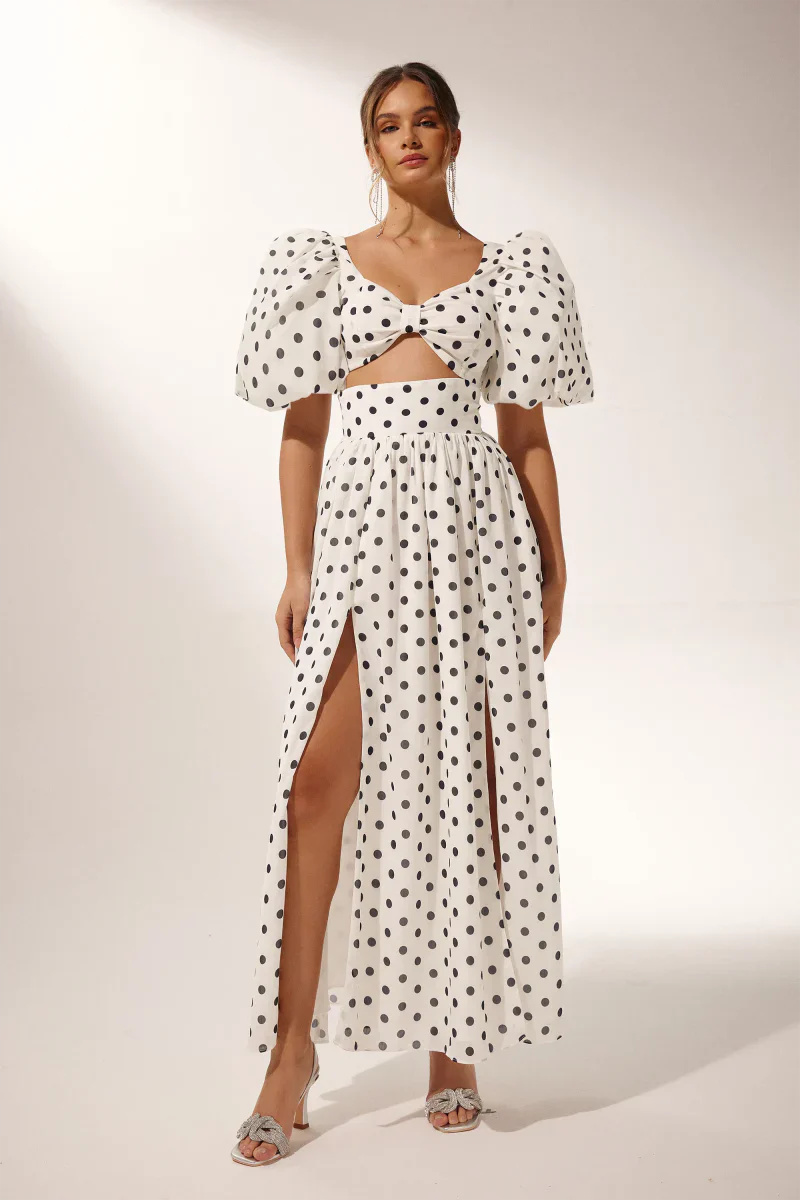Women Polka Dot Two-Piece Maxi Set | Brooklyn