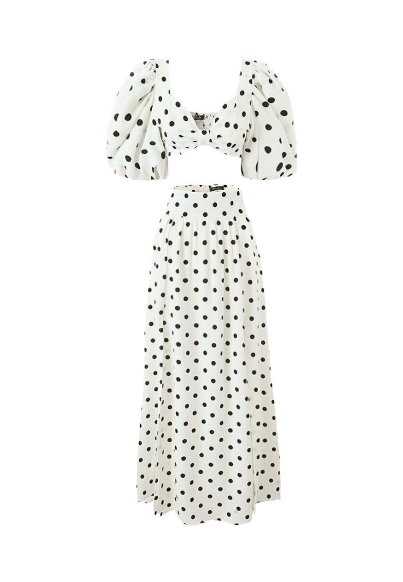 Women Polka Dot Two-Piece Maxi Set | Brooklyn