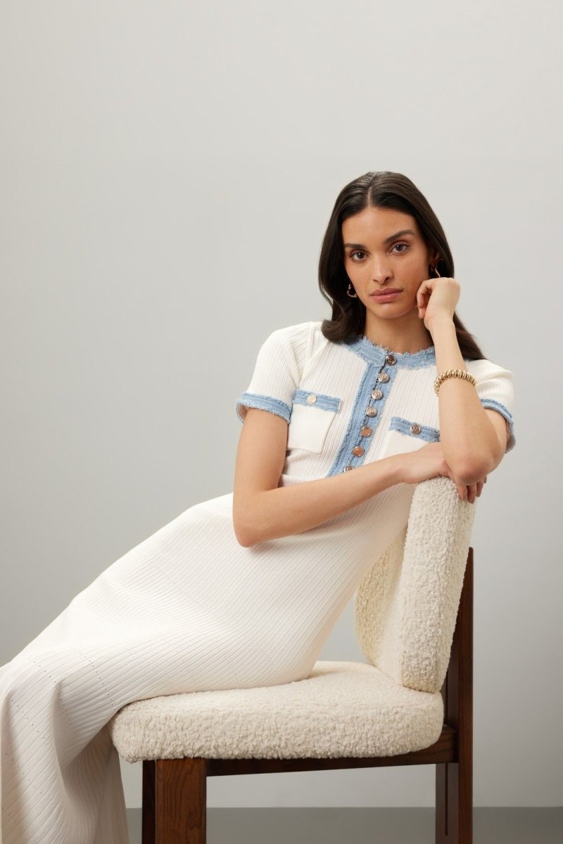 Women Classic Knit Midi Dress | Paisley