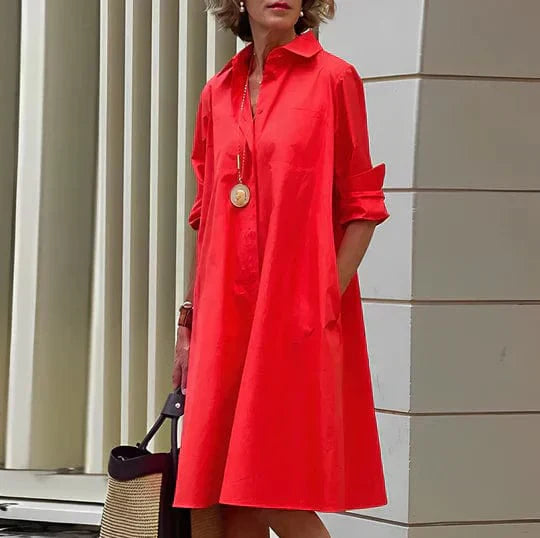 Women Button-Down Dress Cotton | Summer Essential | Julie-6