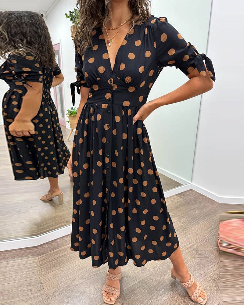 Women Polka Dot Dress | Charissa
