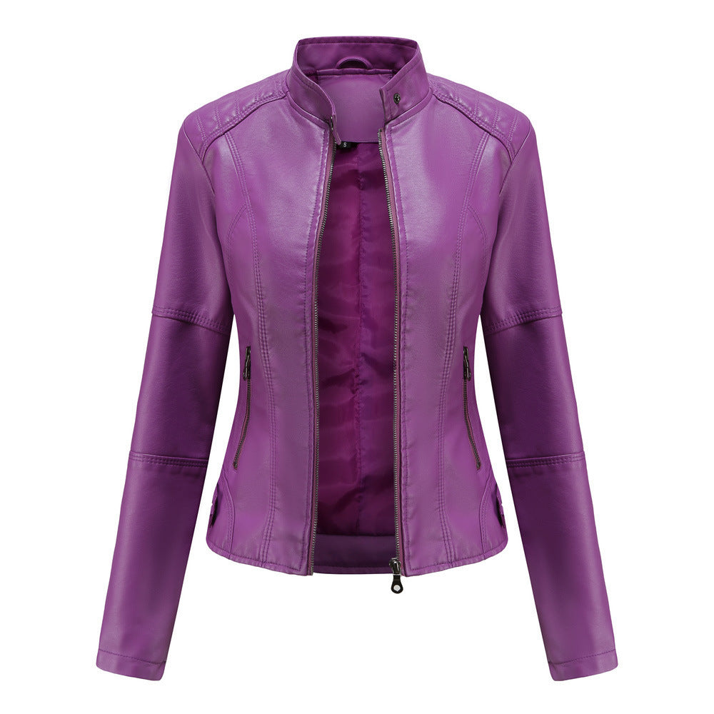 Women Faux Leather Moto Jacket | Lovina