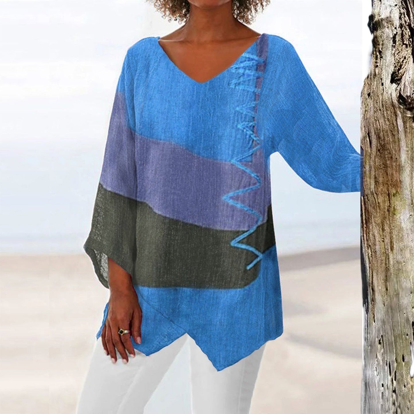 Women Vibrant Color Block Tunic | Kaela