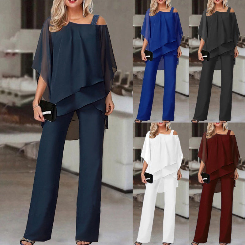 Women Cold Shoulder Layered Pant Set | Arlet