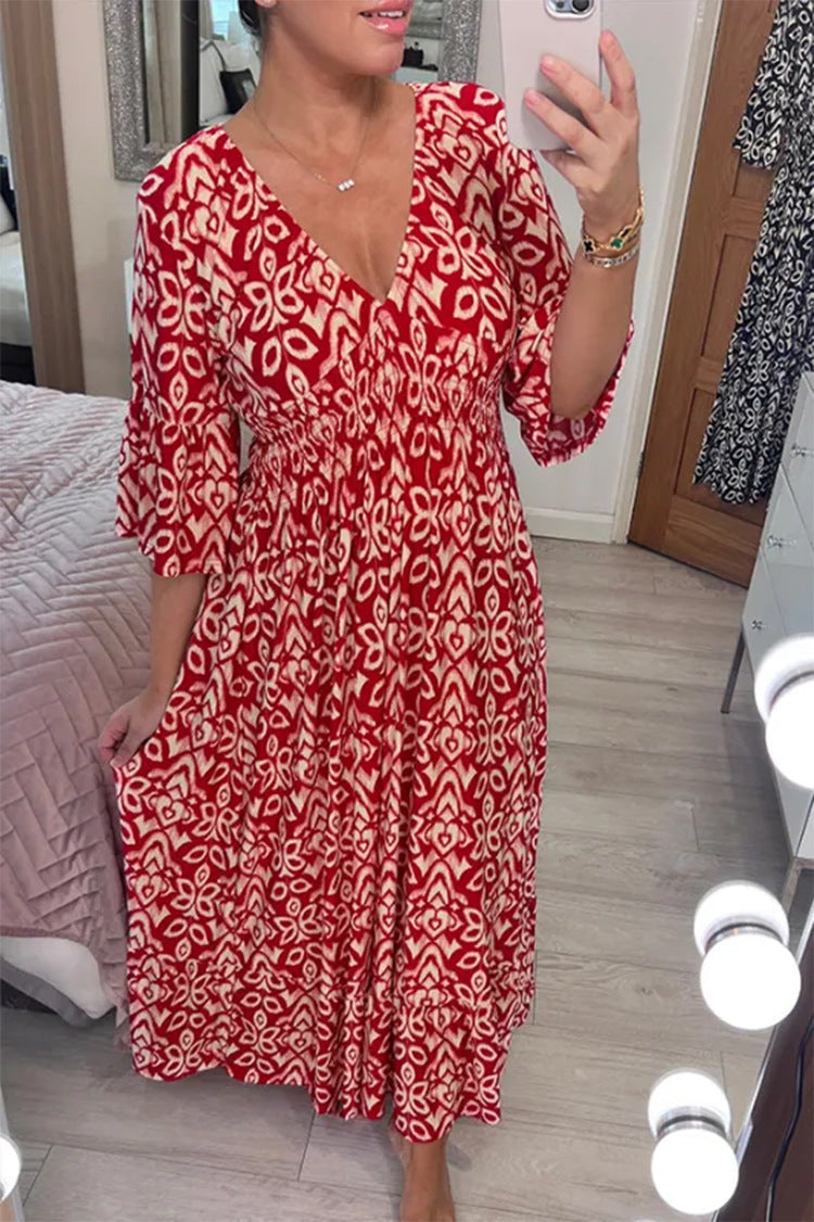 Women Boho Print Maxi Dress | Janella
