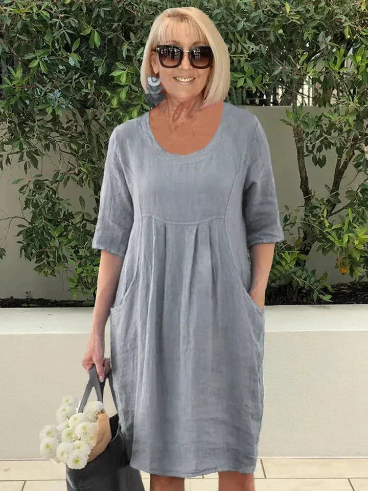 Women Loose Cotton Blend Dress | Lisa