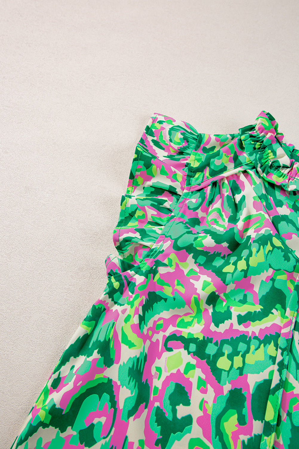 Women Printed Ruffle Sleeve Tank Top | Calindra