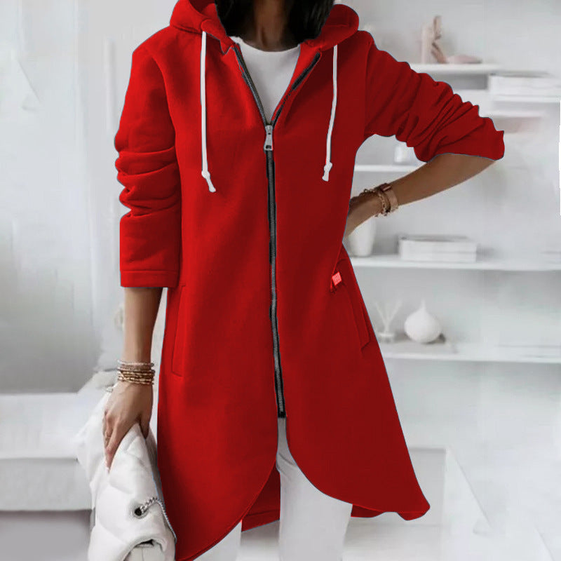 Women Casual Zip-Up Hoodie Coat | Heather