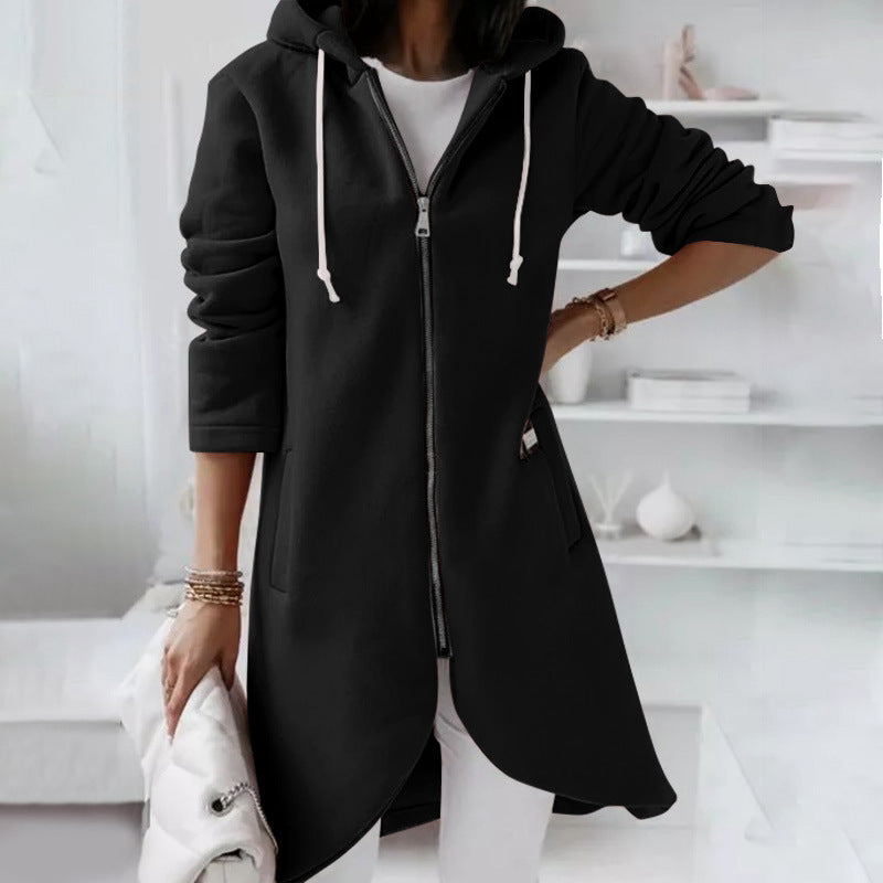 Women Casual Zip-Up Hoodie Coat | Heather