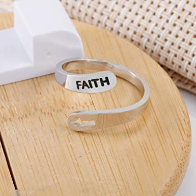 Women Adjustable Ring Silver Inspirational Design | Empowerment-3