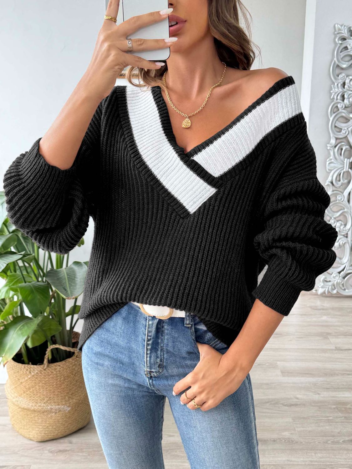 Women Off-Shoulder Knit Sweater | Raquel