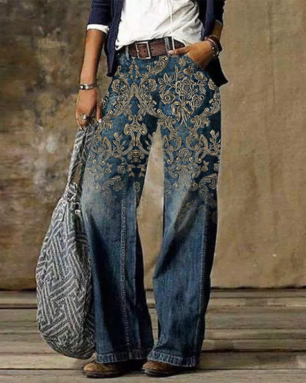 Variant image for Women Bootcut Jeans Blue Polyester | Artistic Flair-17