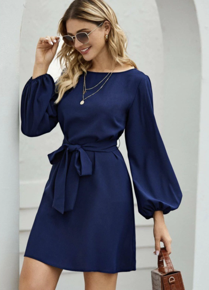 Women Wrap Lantern Sleeve Dress | Esmée