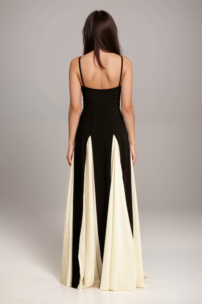 Women Two-Tone Spaghetti Strap Evening Dress | Sadie