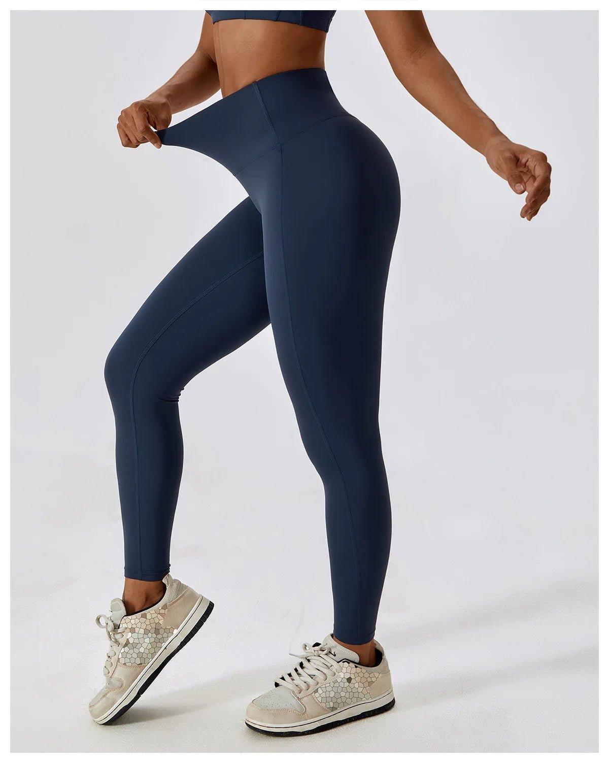 Women Gym Leggings Black Stretchy Fabric | Bella-5