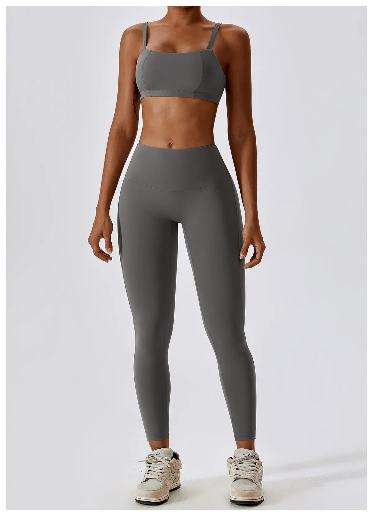Variant image for Women Gym Leggings Black Stretchy Fabric | Bella-9