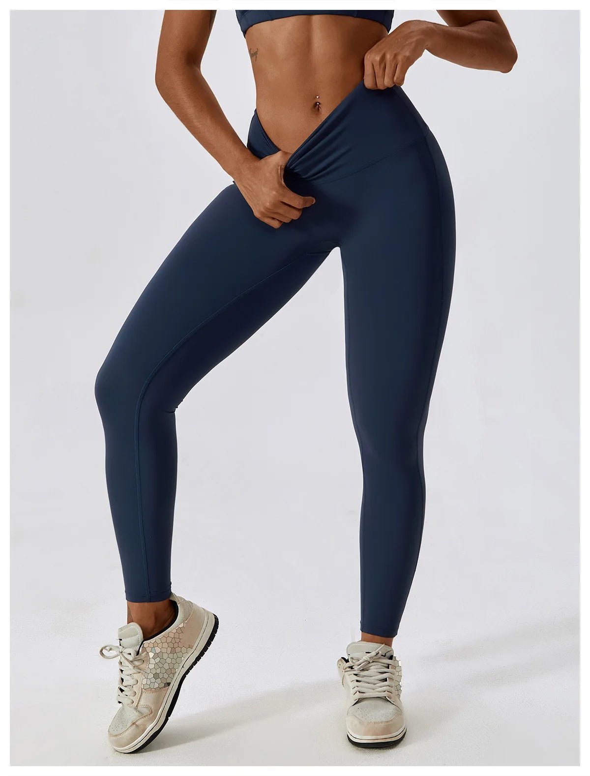 Women Gym Leggings Black Stretchy Fabric | Bella-6
