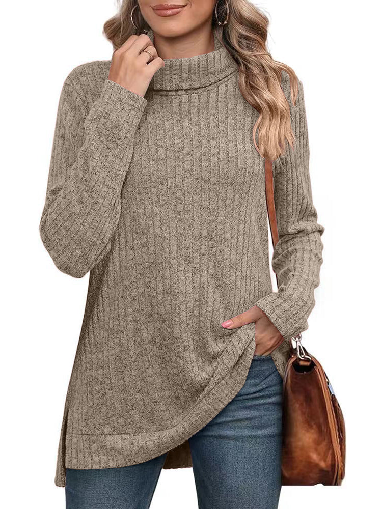 Women Ribbed Turtleneck Knit Sweater | Odette