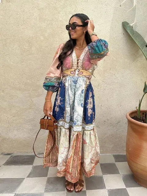 Variant image for Women Beach Robe Multi-Color Polyester | Summer Breeze-8