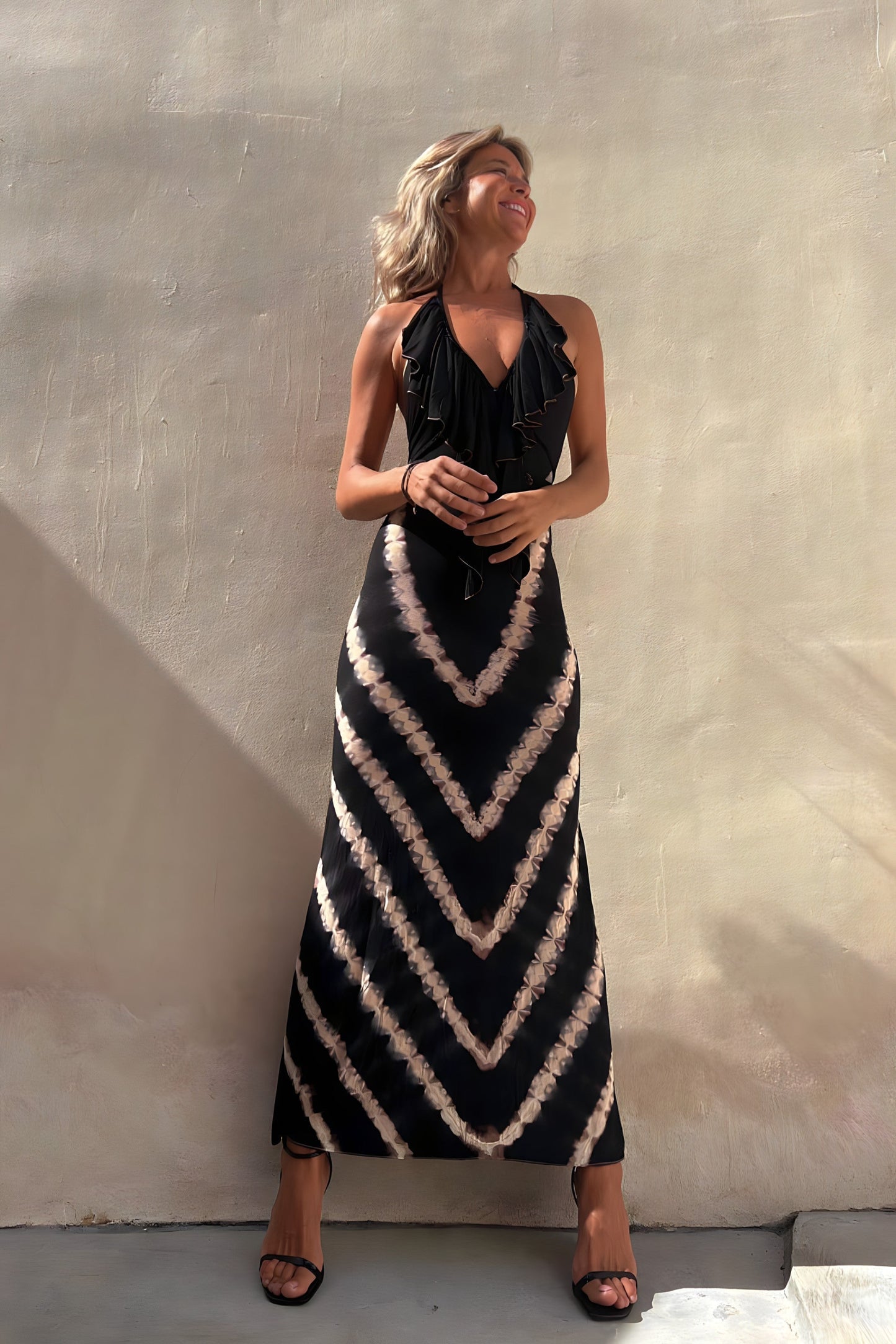 Women Boho Halter Tie-Dye Maxi Dress | Leilani