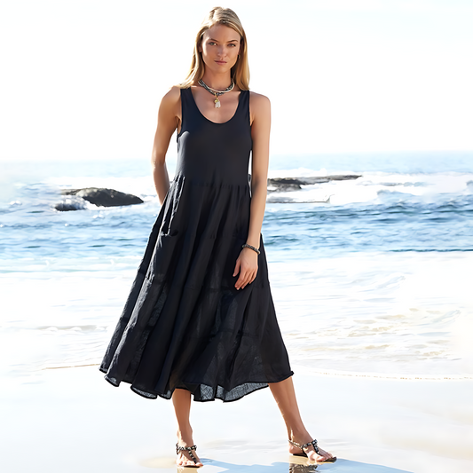 Women Relaxed Sleeveless Beach Maxi Dress | Olivia
