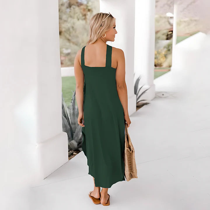 Women Halter Neck Maxi Dress with Knot Detail | Charlotte