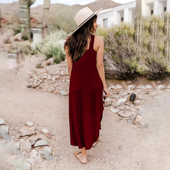 Women Halter Neck Maxi Dress with Knot Detail | Charlotte