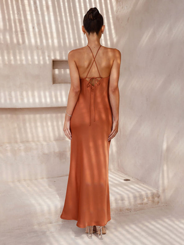 Women Maxi Dress Black Polyester | Devony-6