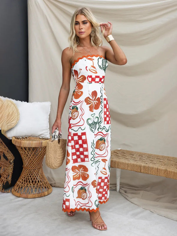Women Maxi Dress Boho Print Lightweight Knit | Dexie-2