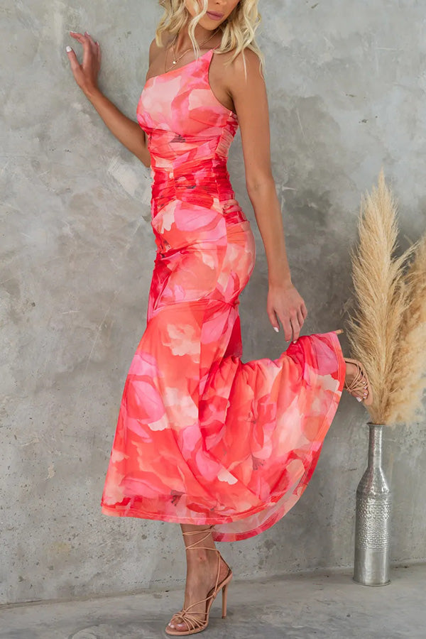 Women Floral Asymmetrical Maxi Dress | Amelia