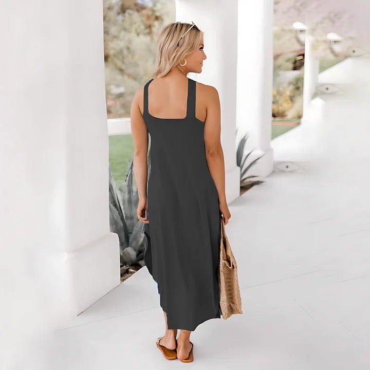 Women Halter Neck Maxi Dress with Knot Detail | Charlotte