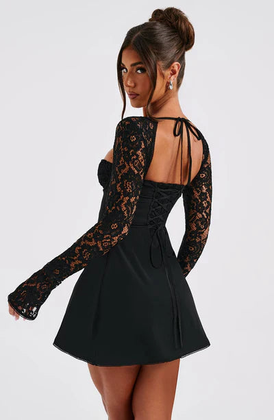 Women Lace Sleeve Mini Dress | Augusta