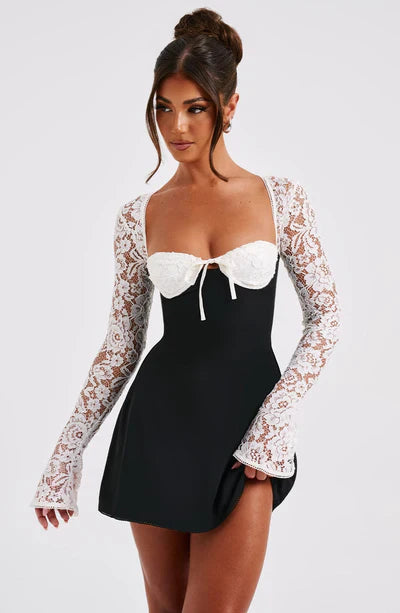 Women Lace Sleeve Mini Dress | Augusta