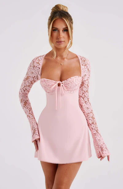 Women Lace Sleeve Mini Dress | Augusta