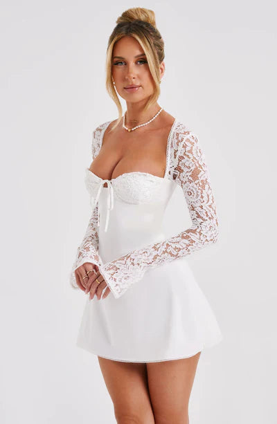 Women Lace Sleeve Mini Dress | Augusta