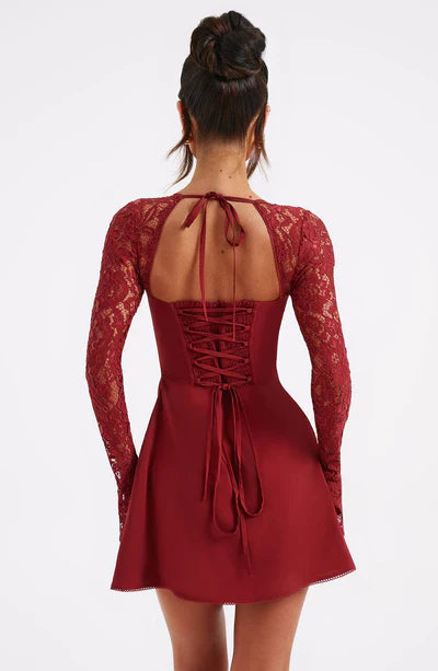 Women Lace Sleeve Mini Dress | Augusta