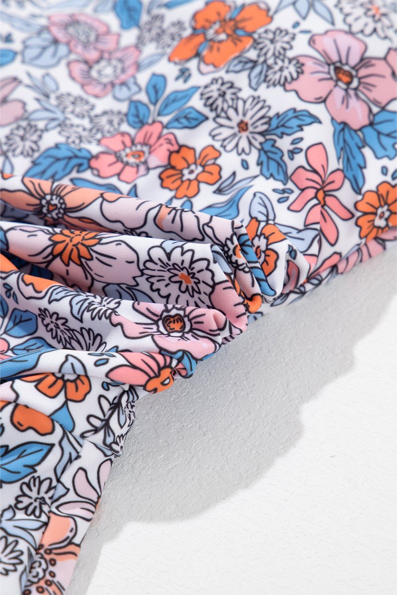 Women Drawstring Ruched Floral Dress | Jezebel