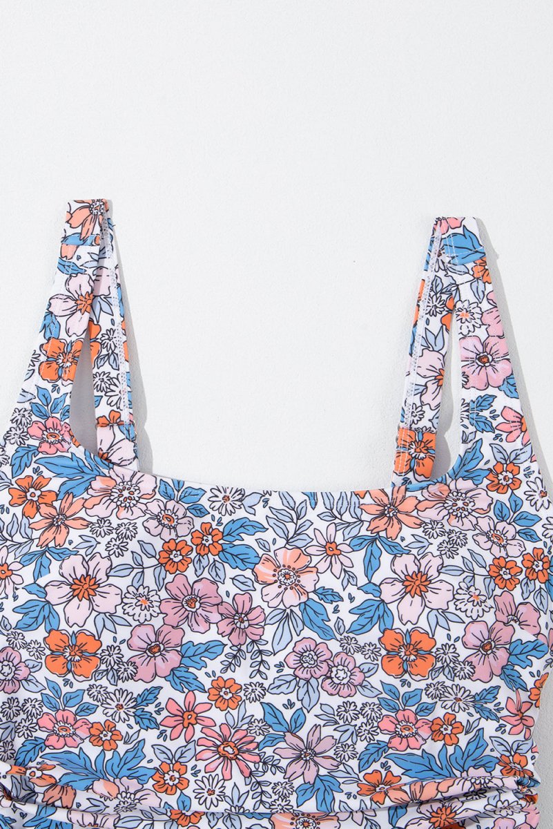 Women Drawstring Ruched Floral Dress | Jezebel