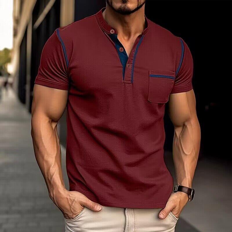 Men’s Henley Collar Short Sleeve Shirt | Nick