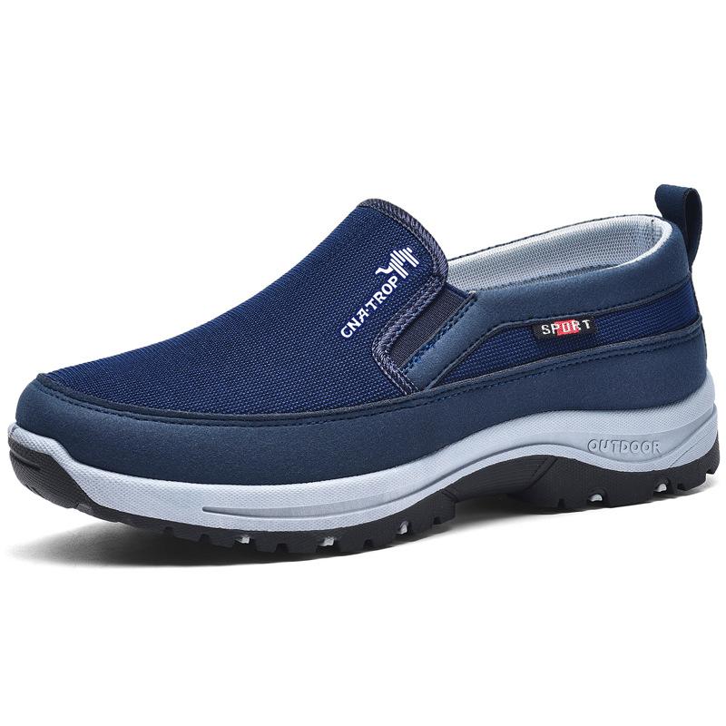 Men Walking Shoe Black Leather | Walker-4