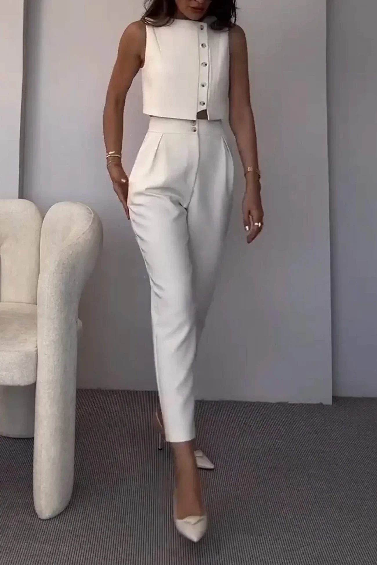 Women Sleeveless Co-Ord Set | Alina